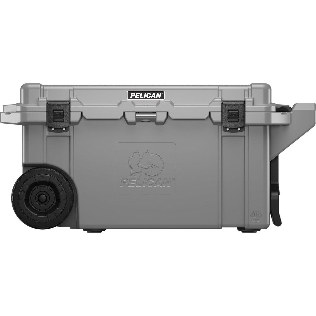 Estuche Rígido Pelican 80QT Elite con ruedas Cooler (Dark Gris) - vista frontal