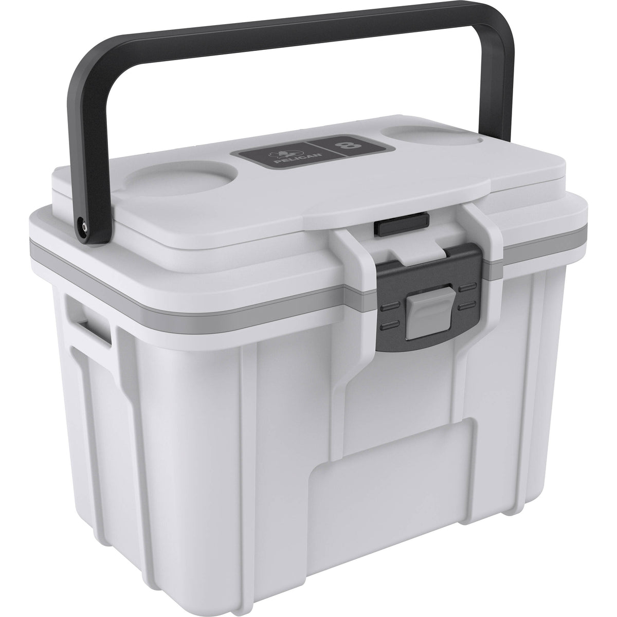 Estuche Rígido Pelican 8QT Personal Cooler (Blanco / Gris) - vista trasera
