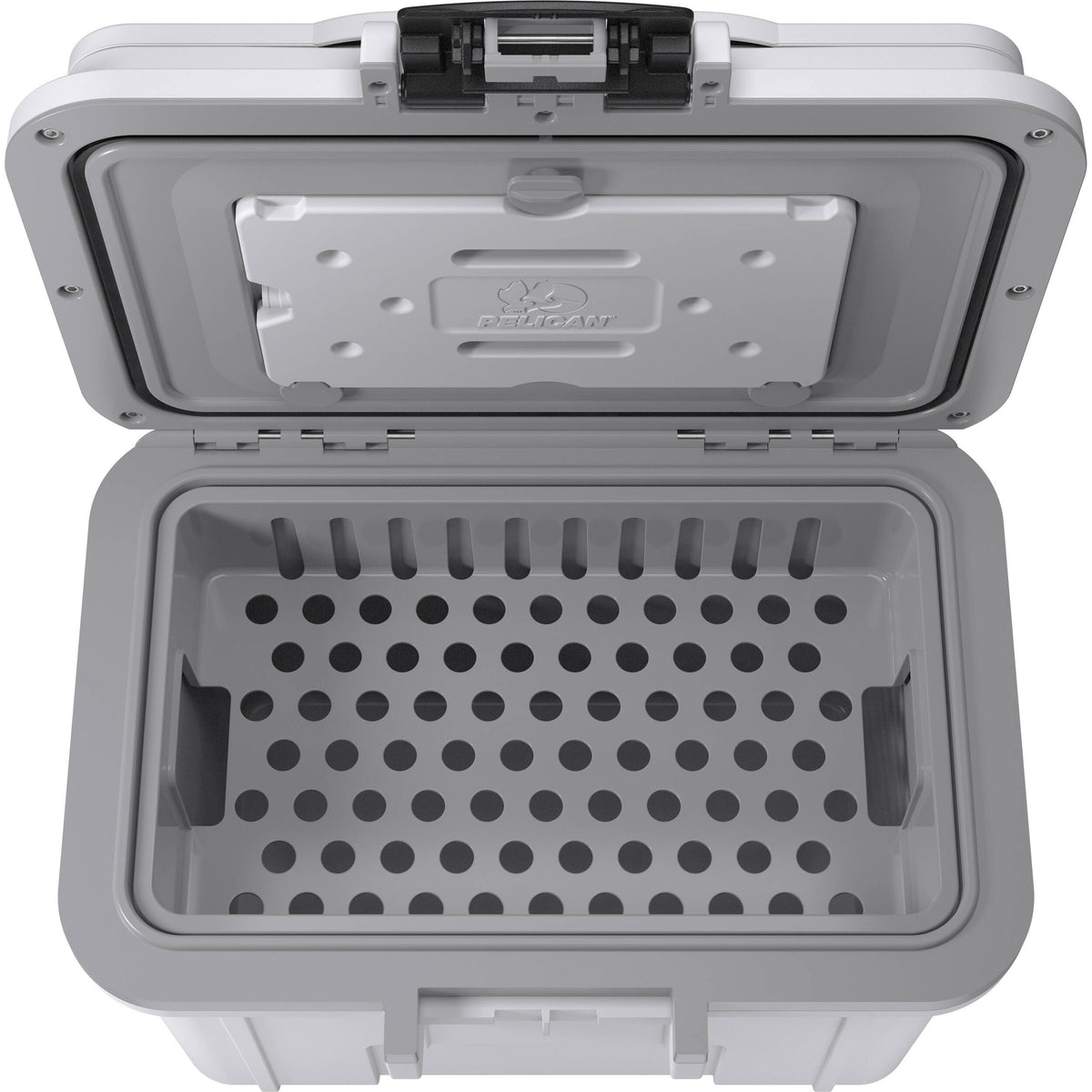 Estuche Rígido Pelican 8QT Personal Cooler (Blanco / Gris) - vista lateral