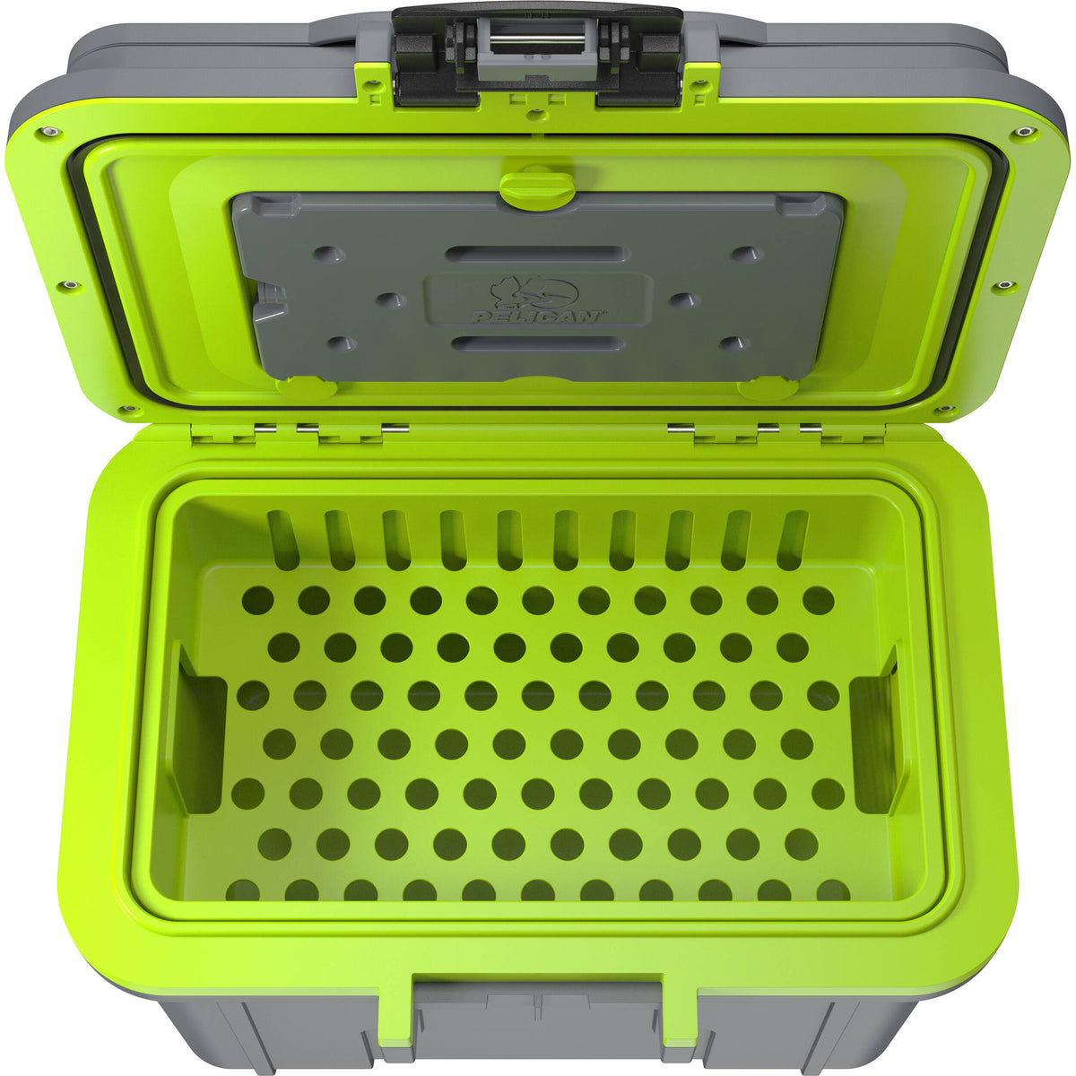 Estuche Rígido Pelican 8QT Personal Cooler (Dark Gris / Verde) - vista lateral