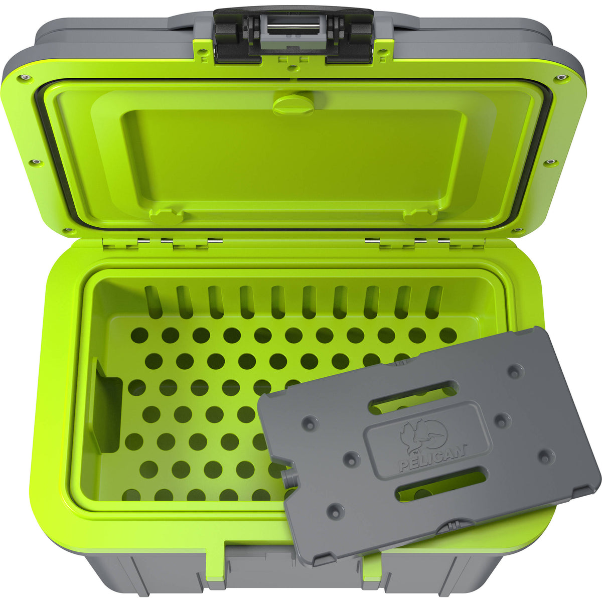 Estuche Rígido Pelican 8QT Personal Cooler (Dark Gris / Verde) - puertos y conexiones