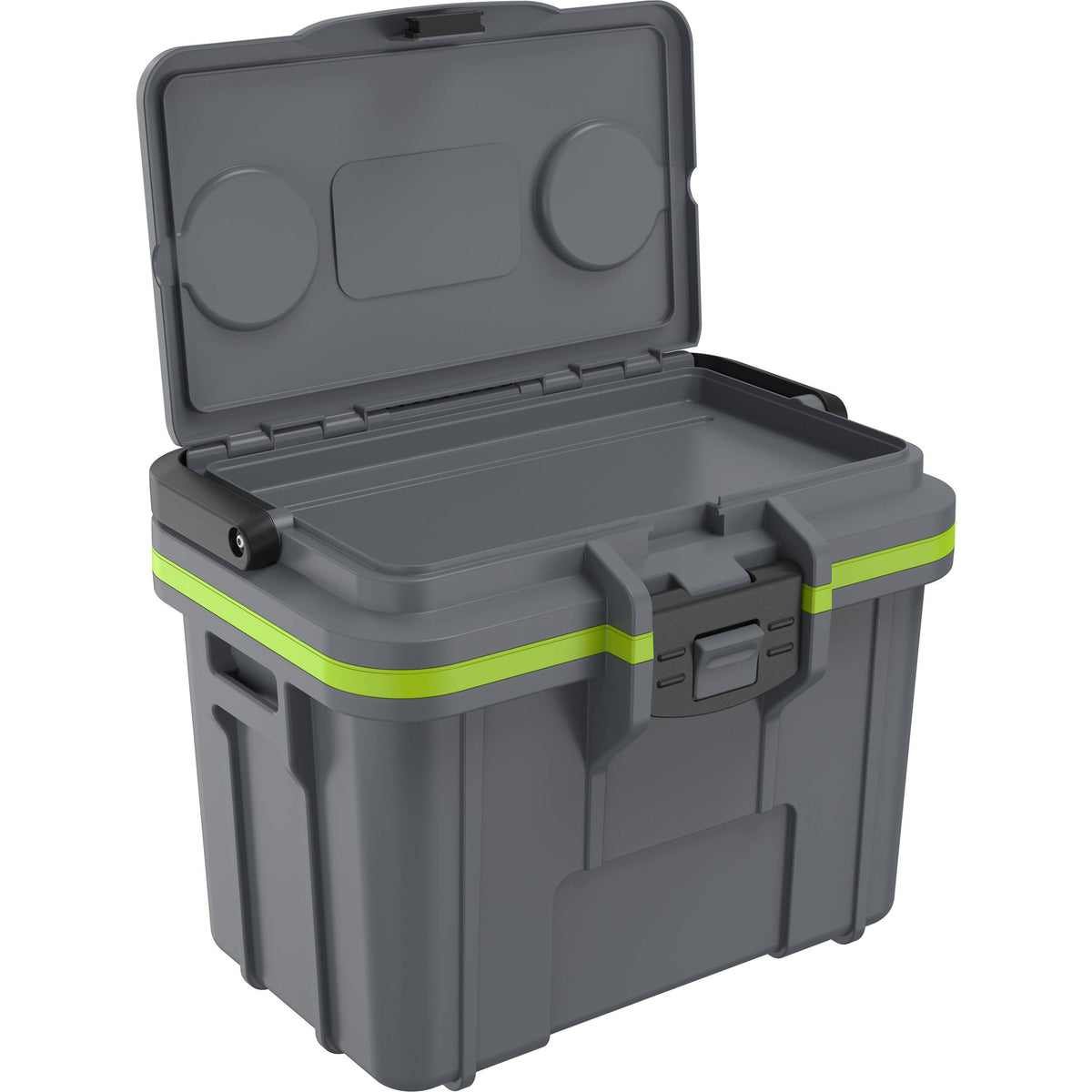 Estuche Rígido Pelican 8QT Personal Cooler (Dark Gris / Verde) - en uso