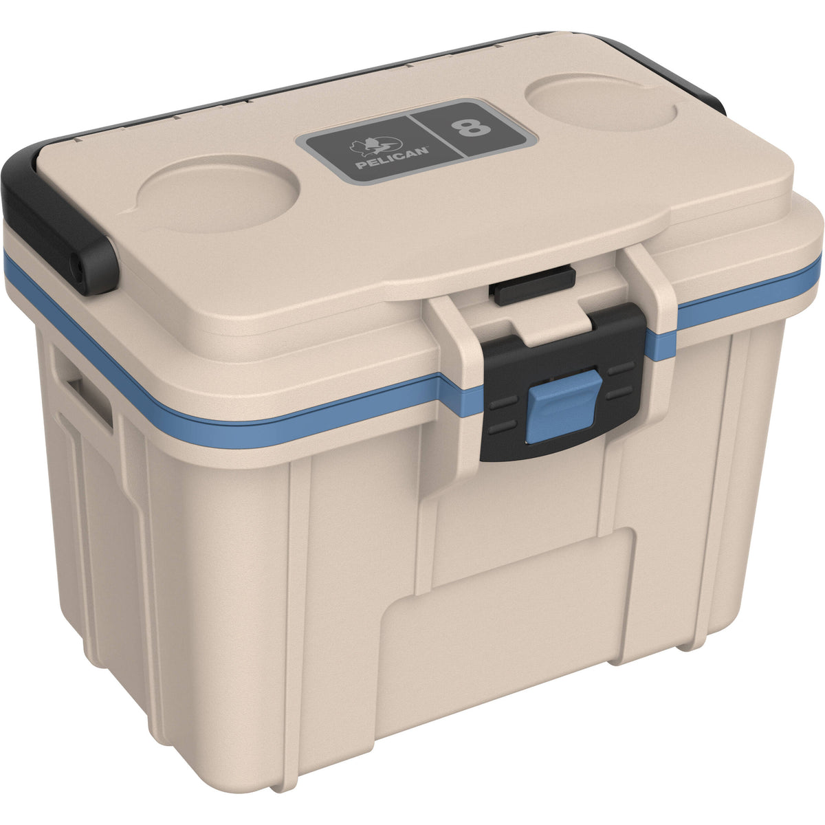 Estuche Rígido Pelican 8QT Personal Cooler (Kashmir Azul) - vista frontal