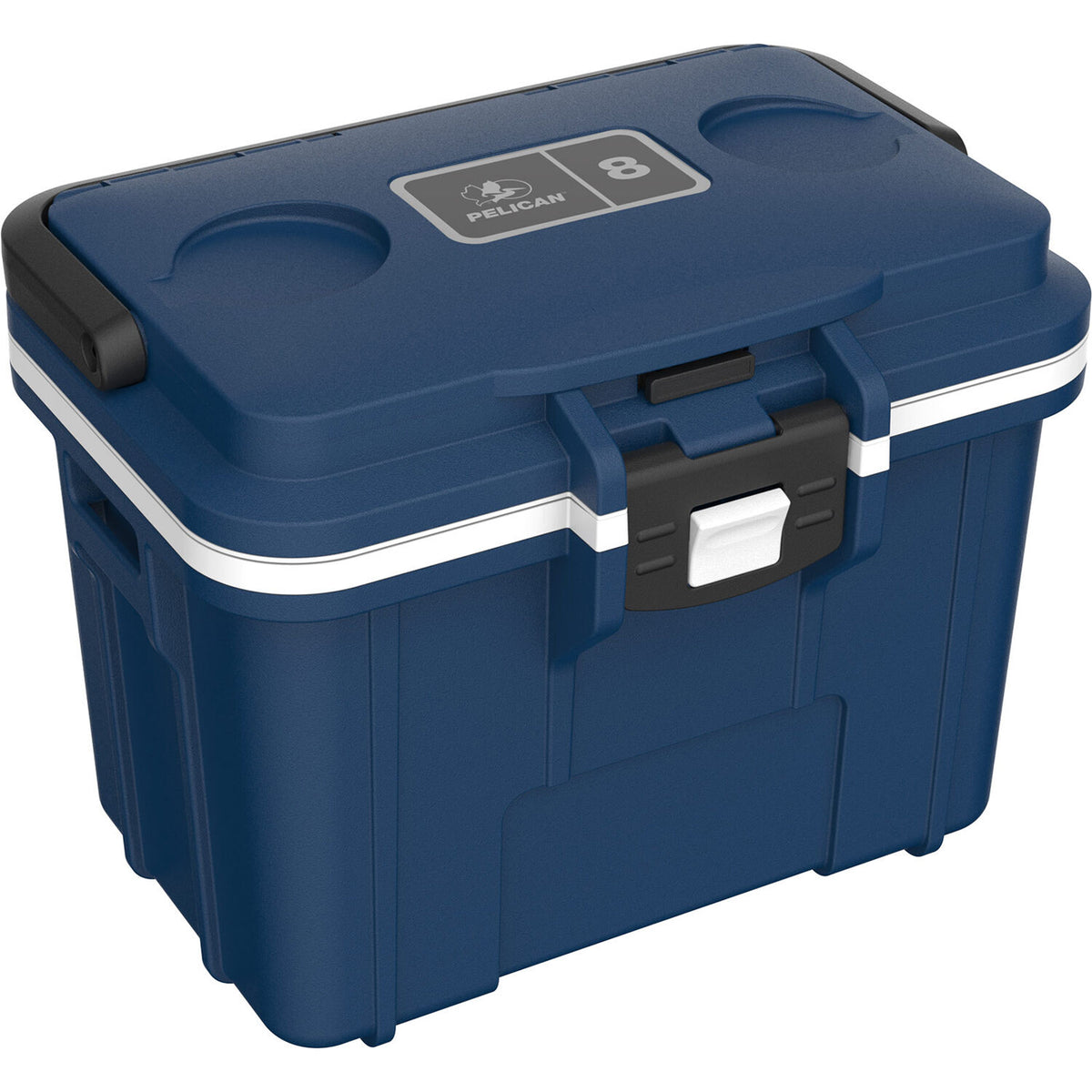 Estuche Rígido Pelican 8QT Personal Cooler (Midnight Azul / Blanco) - vista frontal