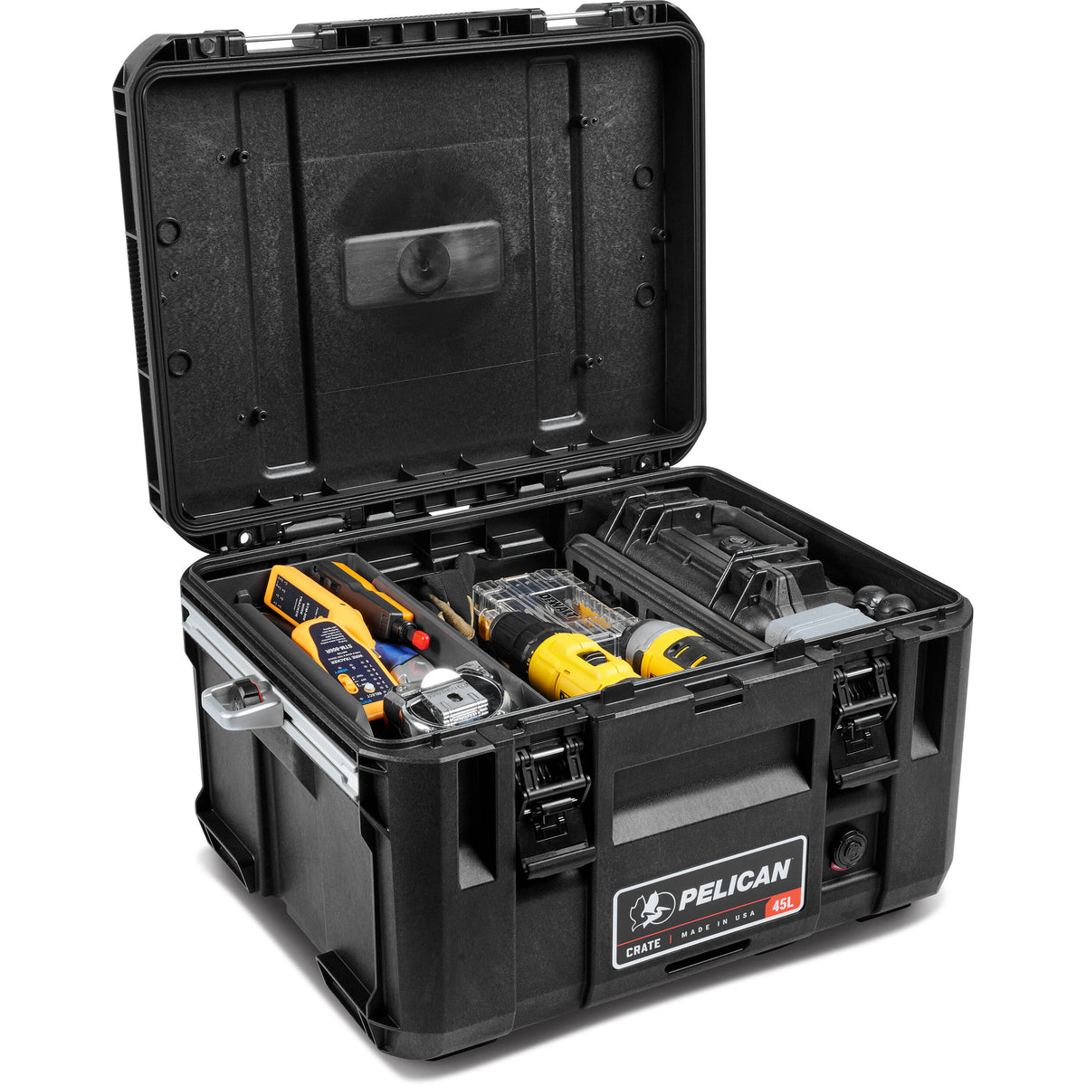 Estuche Rígido Pelican CR45 CRATE (Negro, 45L) - puertos y conexiones
