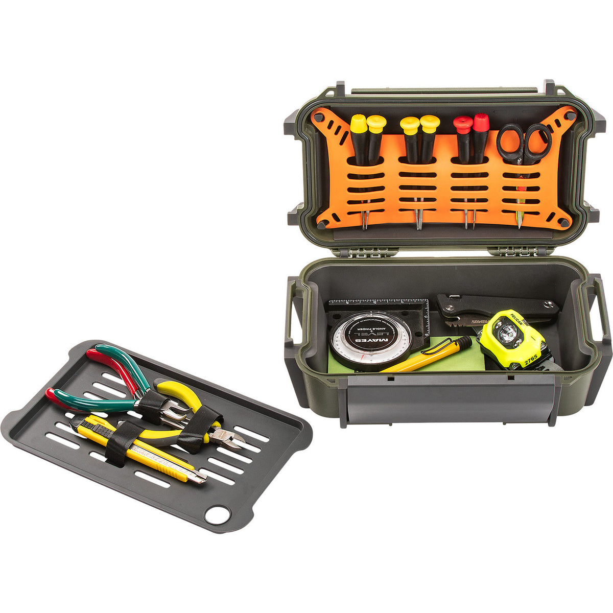 Estuche Rígido Pelican R60 Ruck (Verde) - contenido de la caja