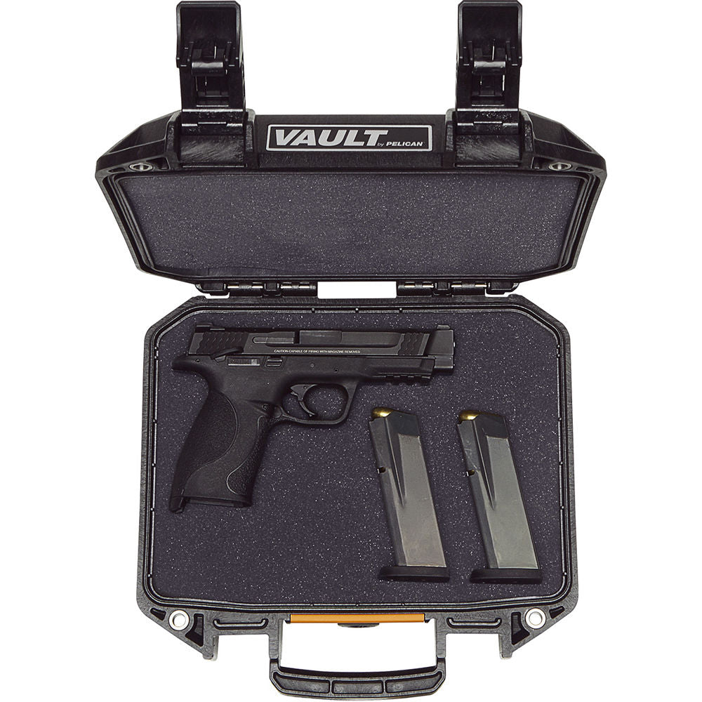 Estuche Rígido Pelican Vault V100 con espuma (Negro, 6.5L) - vista trasera