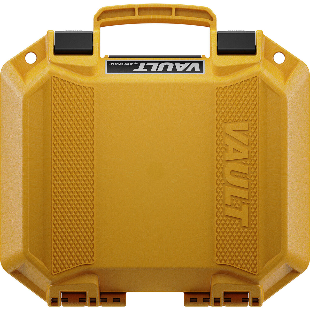 Estuche Rígido Pelican Vault V100C con inserto de espuma (Amarillo Sunflare, 6.5L) - puertos y conexiones