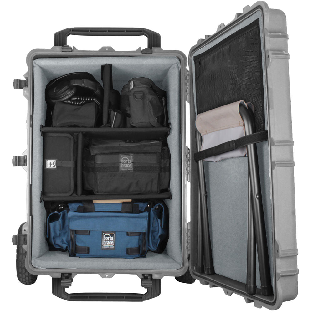 Estuche Rígido PortaBrace con ruedas Mobile Audio Workstation (Platinum) - vista trasera