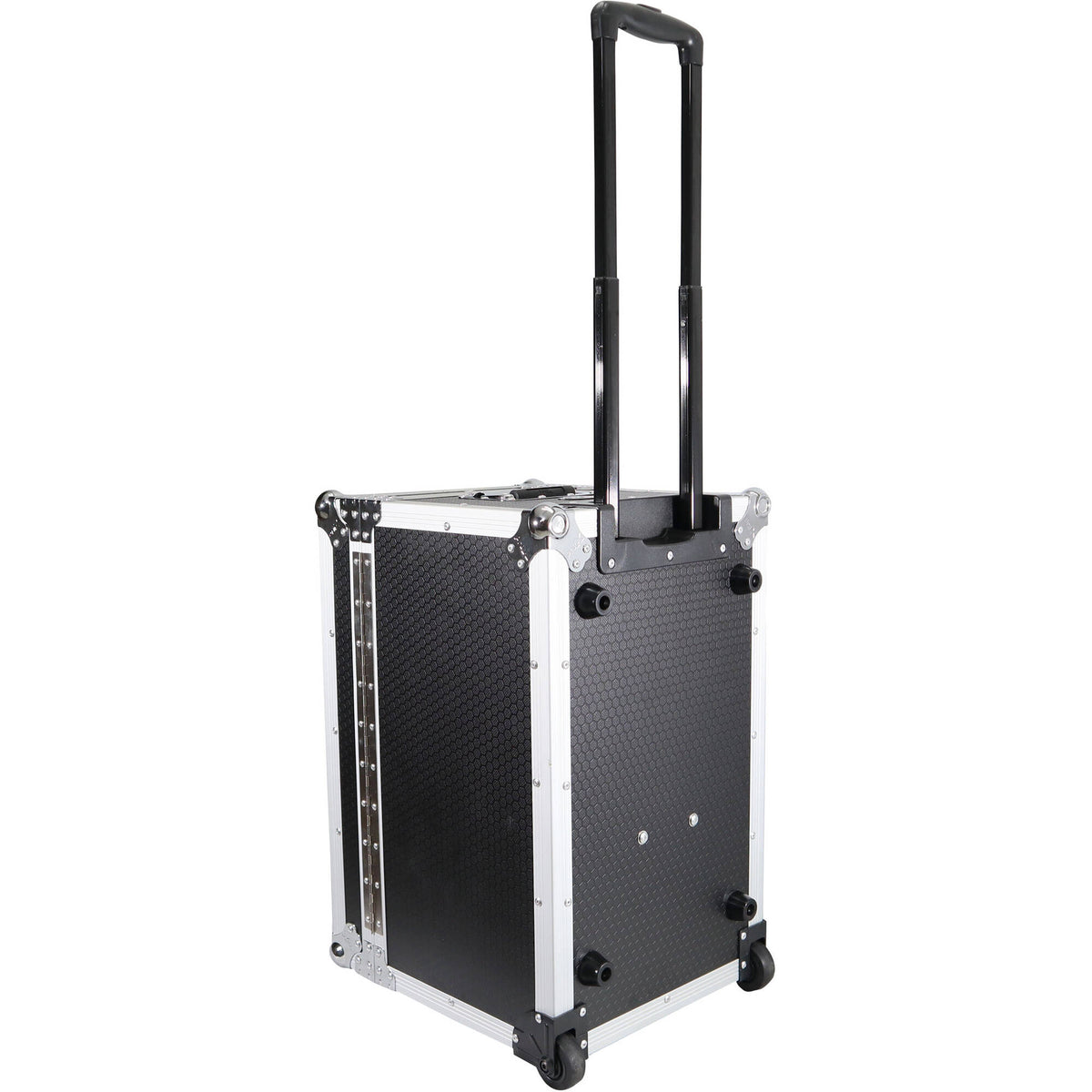 Estuche Rígido ProX Roll-Away utilitario con Retractable Handle y Low-Profile Recessed Wheels (Negro) - en uso