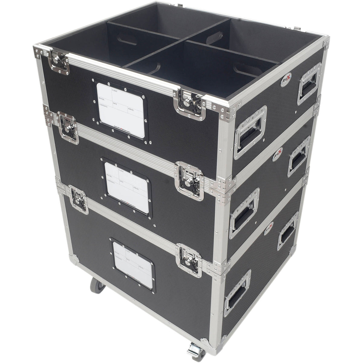 Estuche Rígido ProX TruckPax 5-Tier con ruedas utilitario de vuelo con divisores (2-Pack) - vista lateral