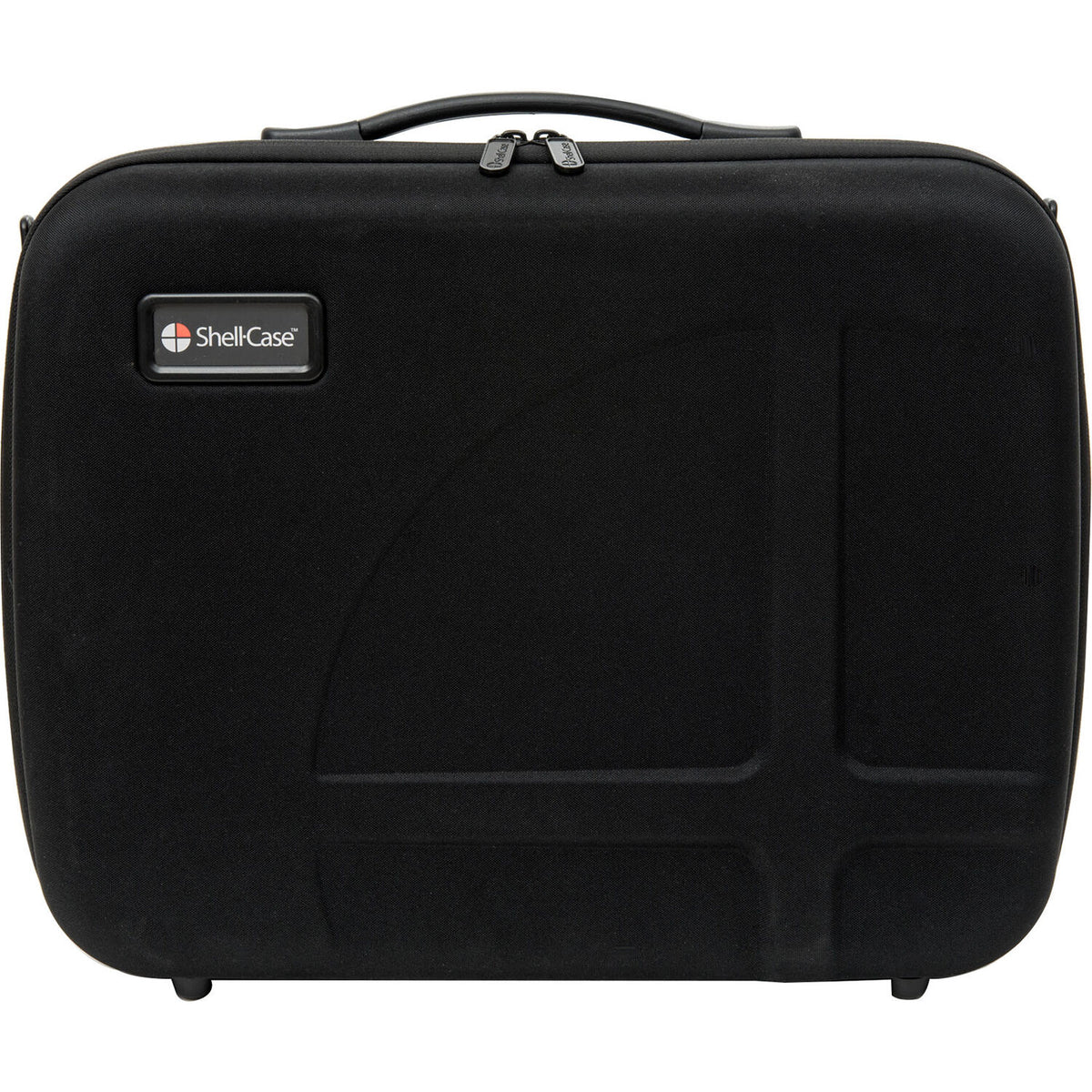 Estuche Rígido Shell-Case Hybrid 350 liviano utilitario con Pouch y divisores (Negro) - puertos y conexiones