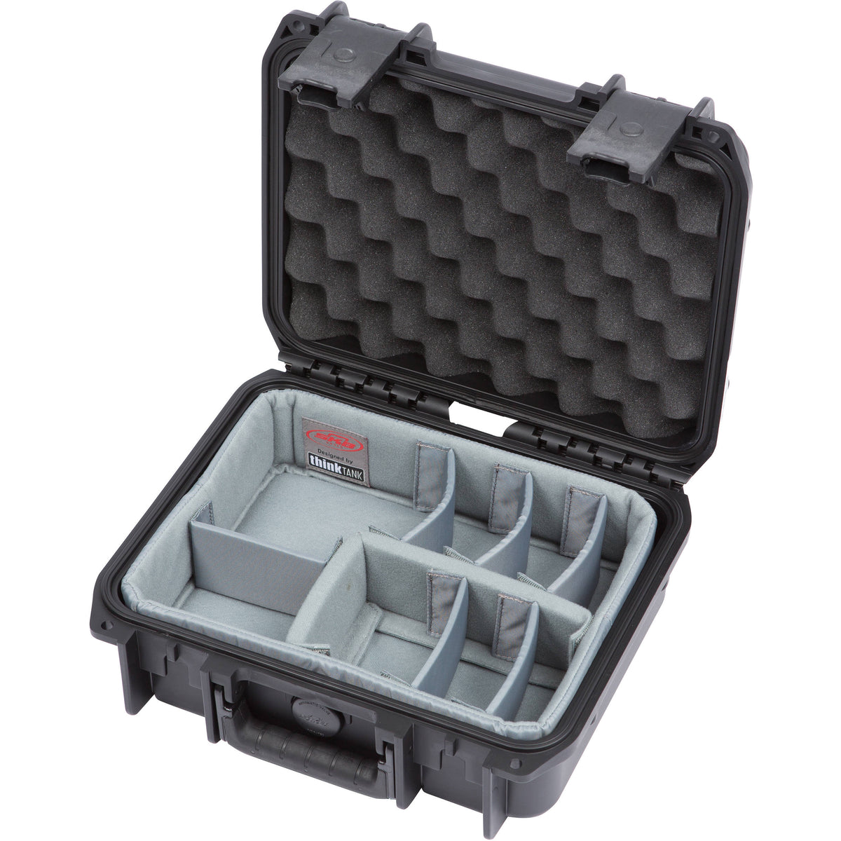 Estuche Rígido SKB 1209-4DT con Think Tank Designed divisores (Negro) - vista trasera