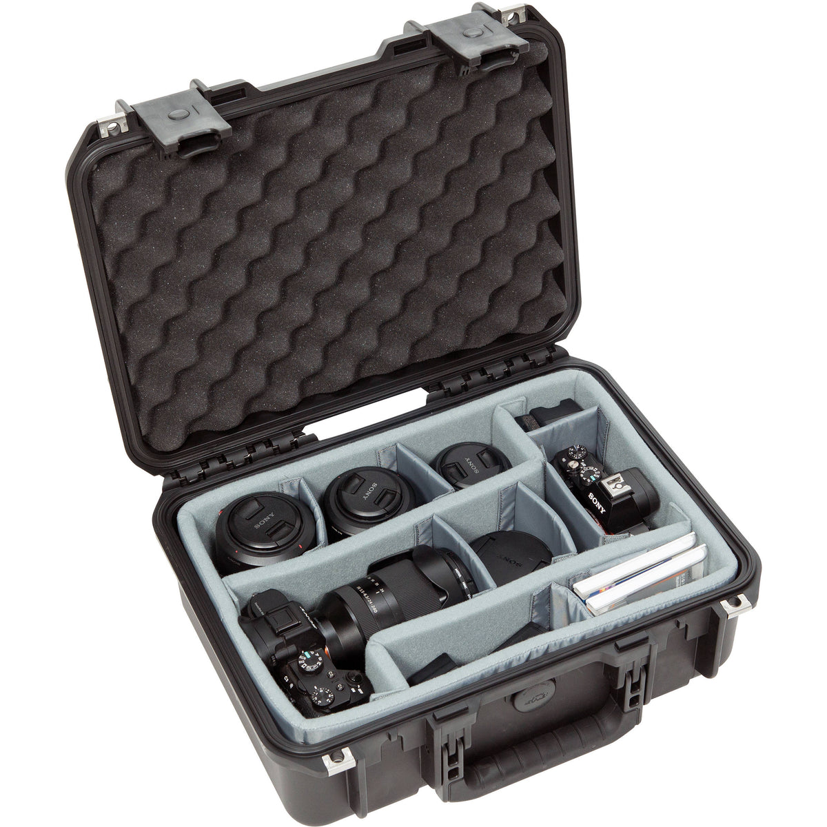 Estuche Rígido SKB iSeries 1510-6 con Think Tank Photo divisores & Lid espuma (Negro) - vista frontal