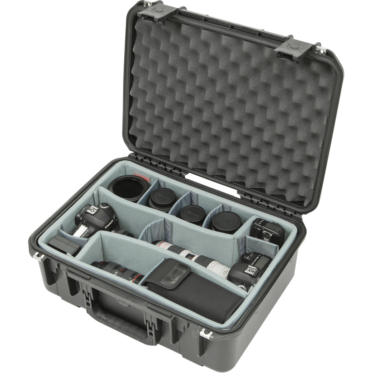 Estuche Rígido SKB iSeries 1813-7 con Think Tank Photo divisores & Lid espuma (Negro) - contenido de la caja
