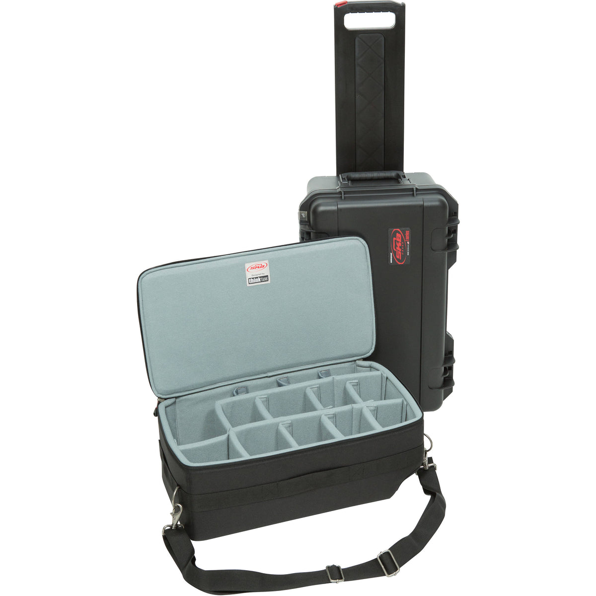 Estuche Rígido SKB iSeries 2011-7 con Think Tank Removable Zippered divisores Interior (Negro) - contenido de la caja