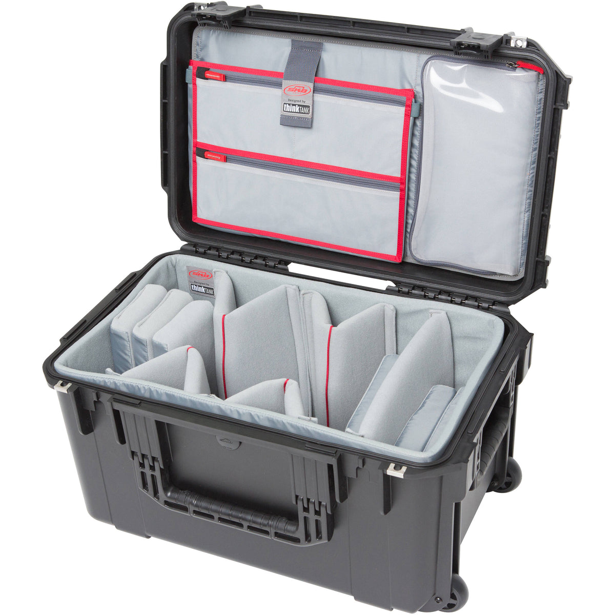 Estuche Rígido SKB iSeries 2213-12 con Think Tank Video divisores & organizador en la tapa (Negro) - vista trasera