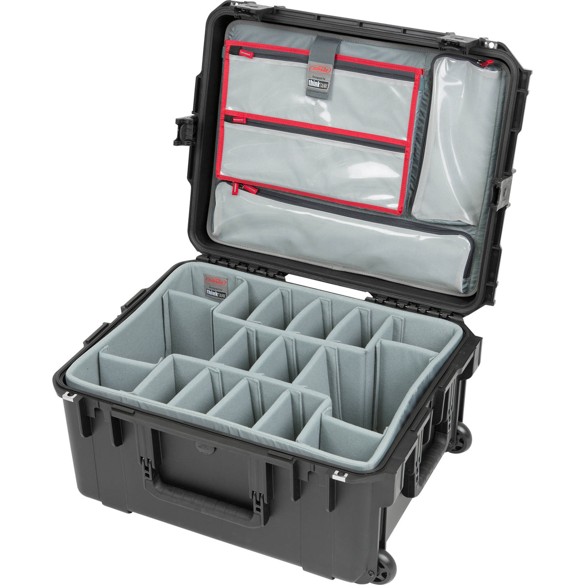 Estuche Rígido SKB iSeries 2217-10 con Think Tank Photo divisores & organizador de tapa (Negro) - vista frontal