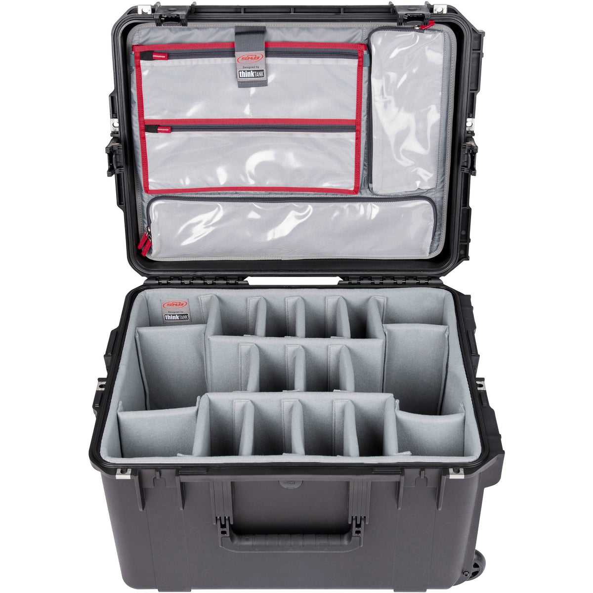 Estuche Rígido SKB iSeries 2217-12 con Think Tank Photo divisores & organizador de tapa (Negro) - vista frontal