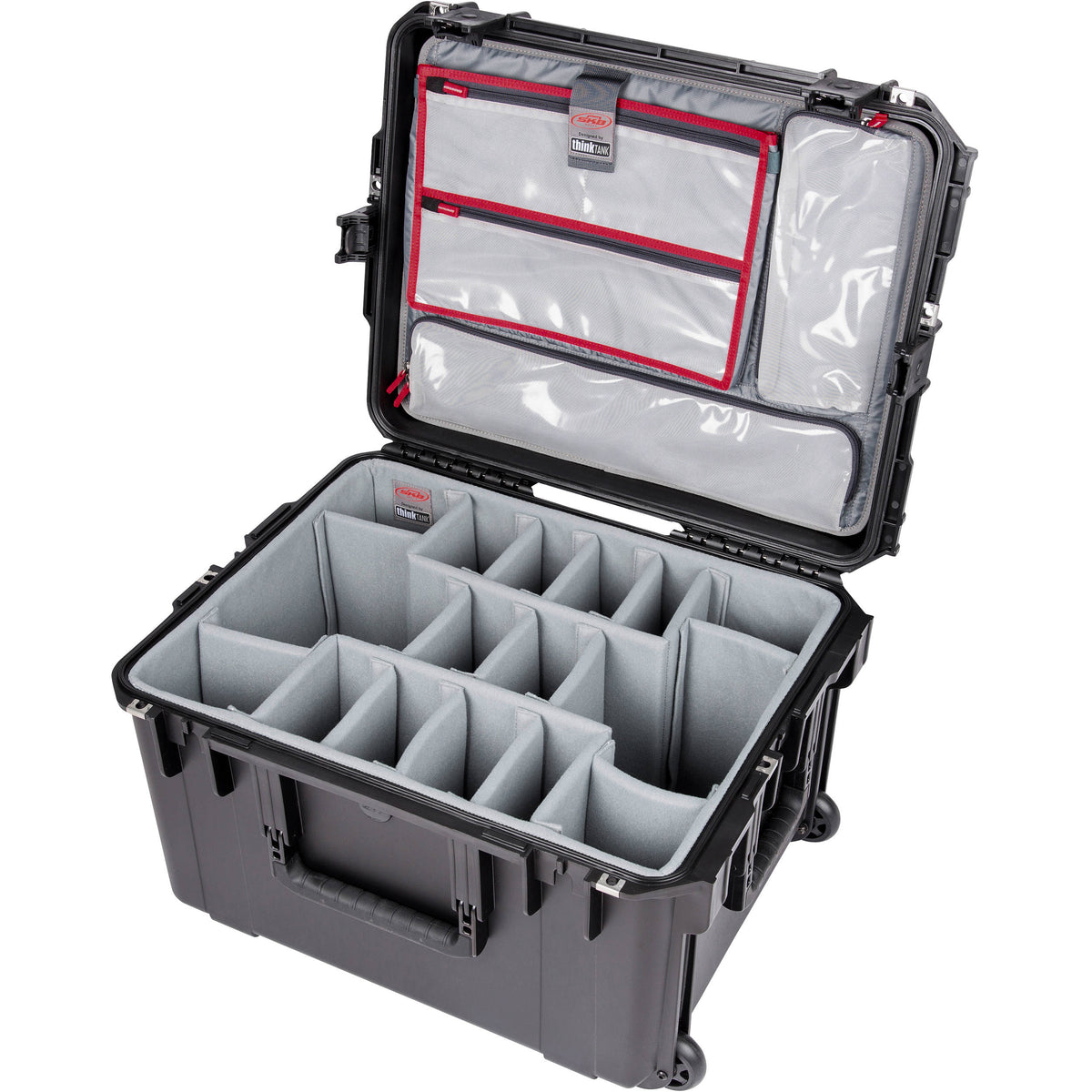 Estuche Rígido SKB iSeries 2217-12 con Think Tank Photo divisores & organizador de tapa (Negro) - vista trasera