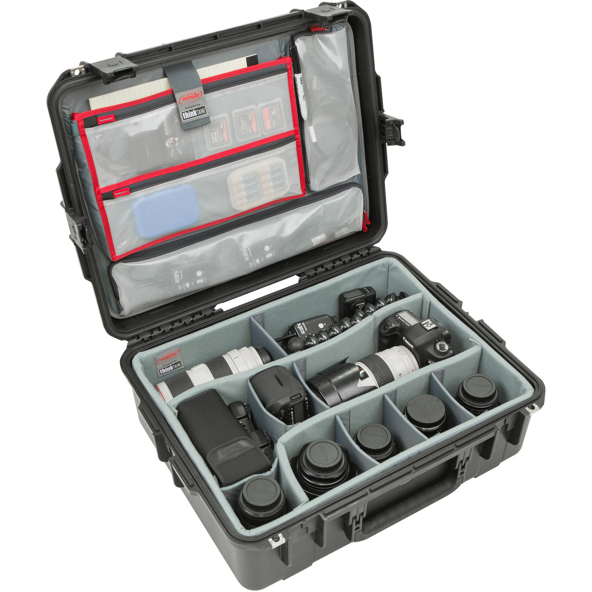 Estuche Rígido SKB iSeries 2217-8 con Think Tank Photo divisores & organizador en la tapa (Negro) - vista principal
