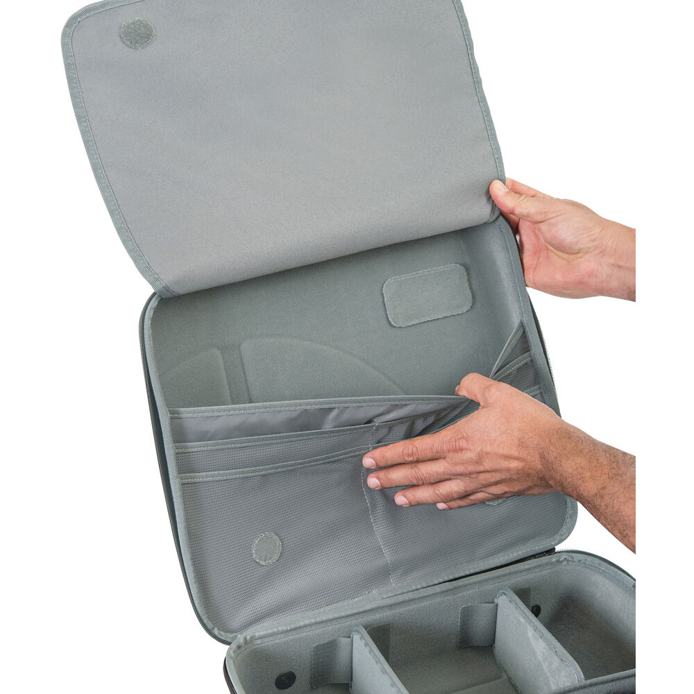 Estuche Shell-Case Hybrid 340 semirrígido liviano utilitario con Pouch & juego de divisores (Negro) - vista lateral