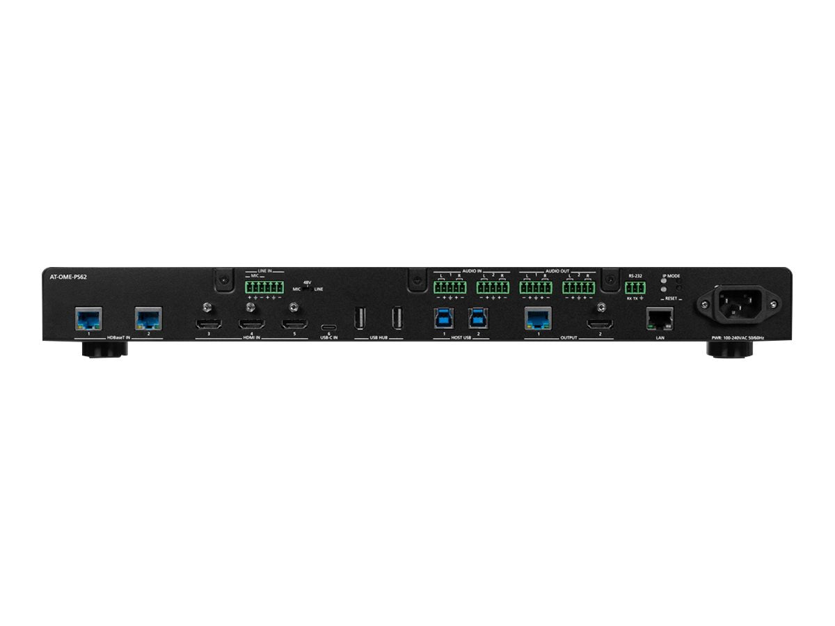 Extensor AV Atlona Omega AT-OME-PS62 6x2 matrix switcher / scaler / audio embedder/disembedder / HDBaseT conve - vista 3