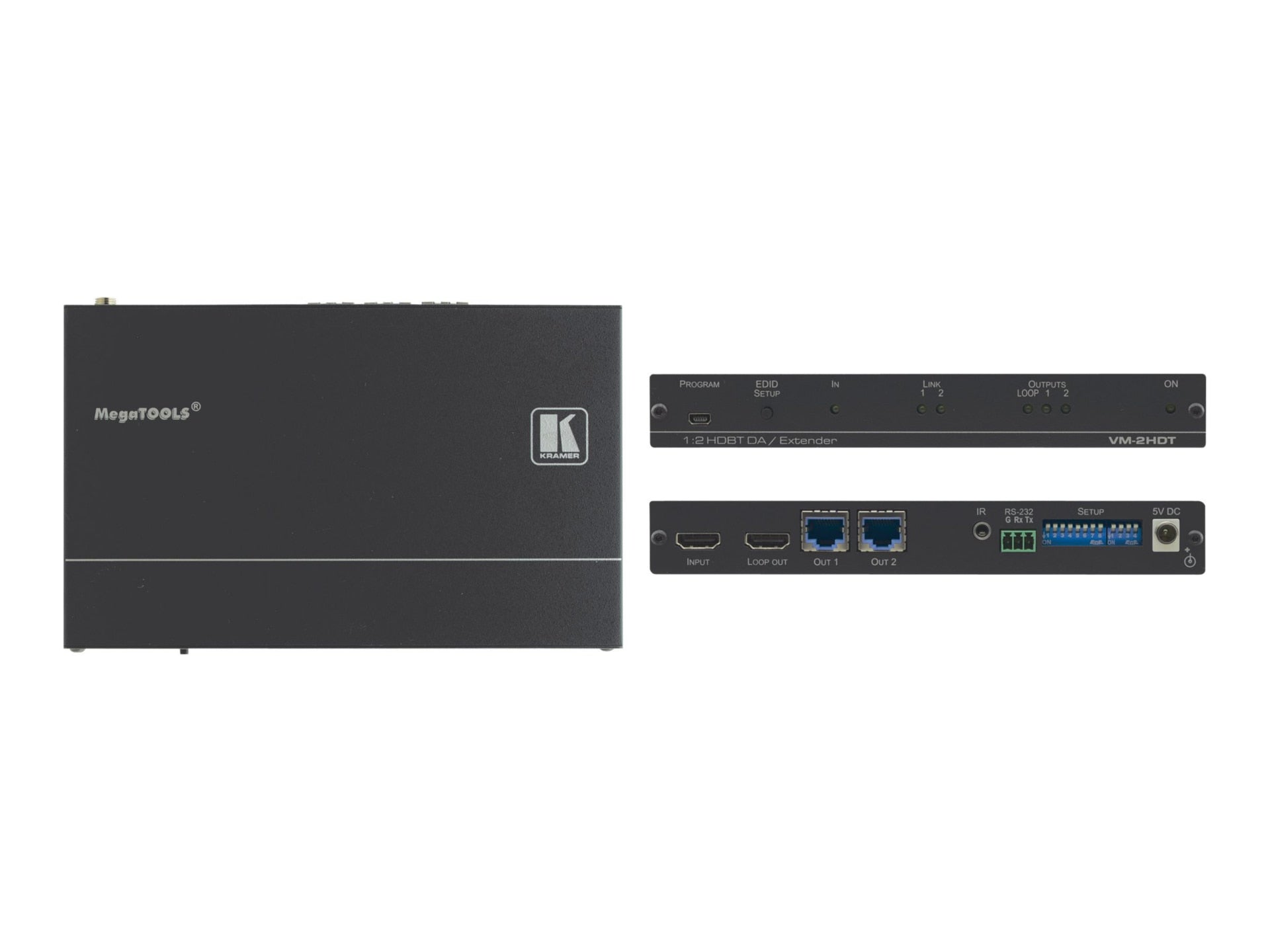 Extensor AV Kramer MegaTOOLS VM-2HDT HDMI to HDBaseT converter / distribution amplifier - vista 2