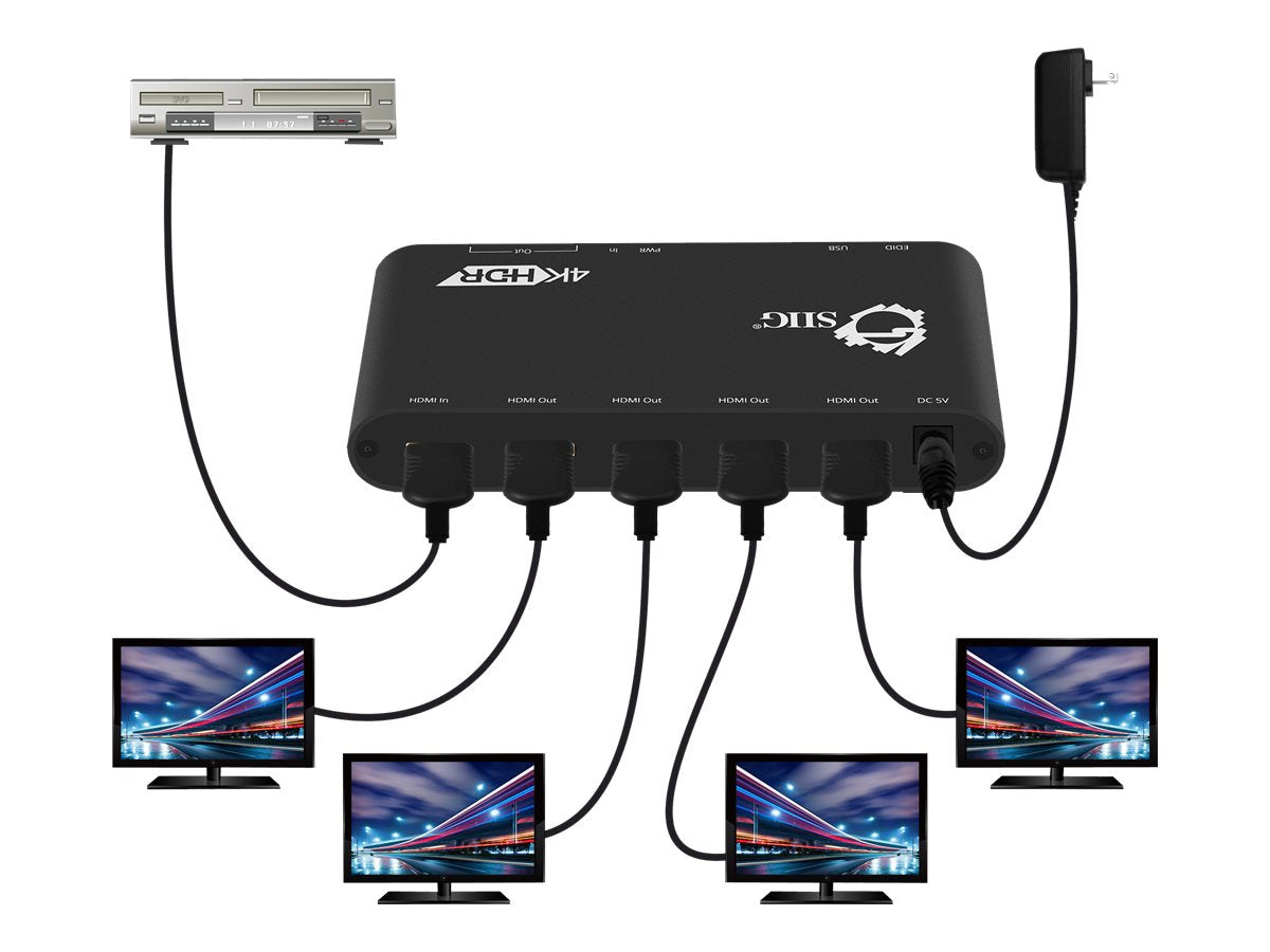 Extensor AV SIIG 1x4 HDMI Splitter / Distribution Amplifier - vista 6