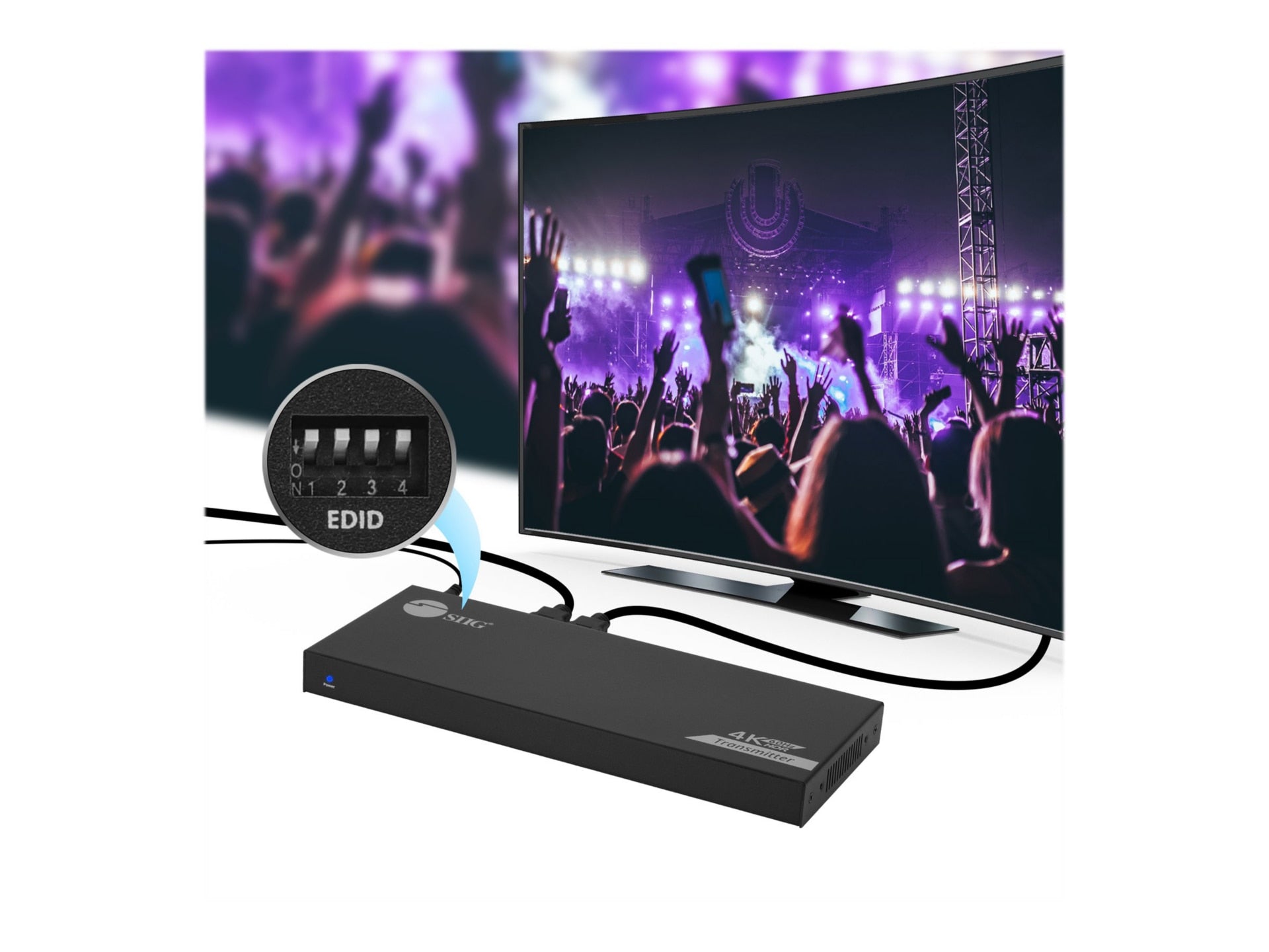 Extensor AV SIIG 1x4 HDMI Splitter Over Cat6/7 Extender - vista 4