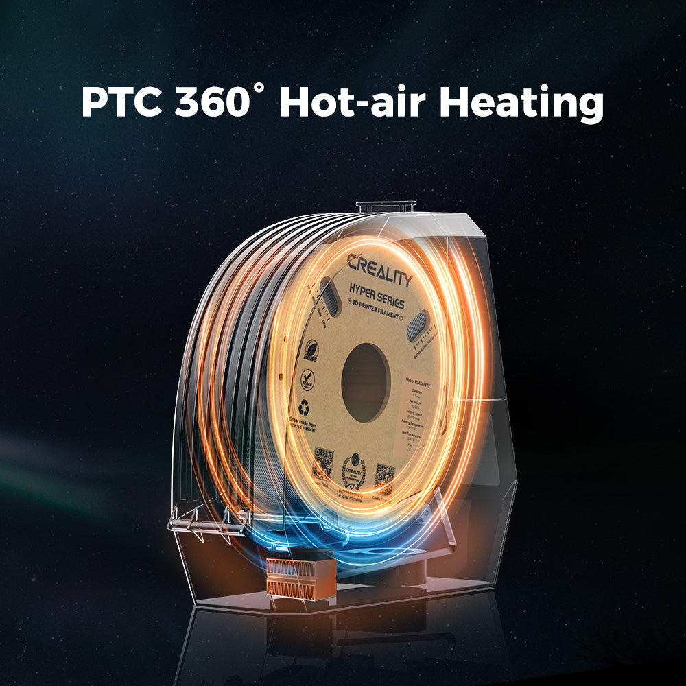 Secador de filamentos Creality Space Pi: seca hasta 12 filamentos con calor de aire 360° PTC, temporizador hasta 48 h y