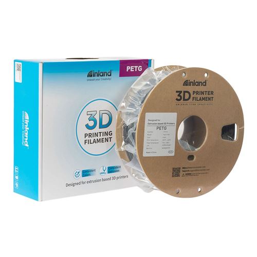 Filamento 3D Inland PETG 1.75mm Negro 1.0 kg — vista superior