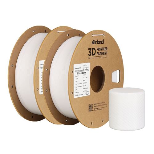 Filamento 3D Inland PLA 1.75mm Blanco 2.0 kg (pack de 2)