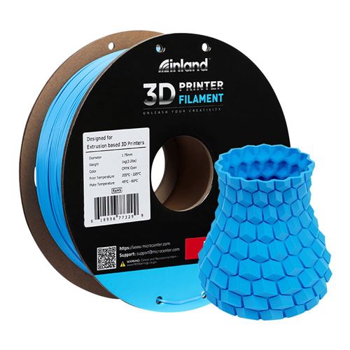Filamento 3D Inland PLA+ 1.75mm Cian, Magenta, Amarillo y Negro 4.0 kg (pack de 4) — vista en diagonal