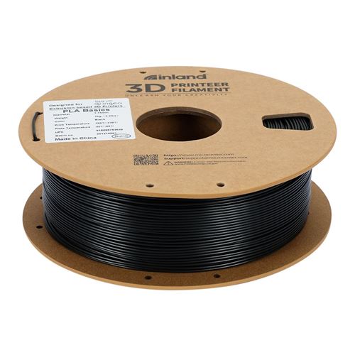 Filamento 3D Inland PLA 1.75mm Negro 1.0 kg — vista lateral