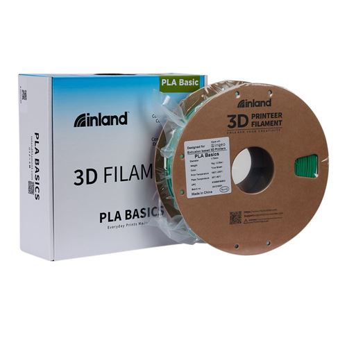 Filamento 3D Inland PLA 1.75mm Verde 1.0 kg — vista superior
