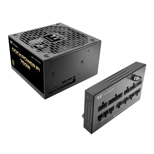 Fuente de Poder Thermaltake Dock Power FI 750W 80 Plus Gold ATX 3.1 Totalmente Modular — vista lateral