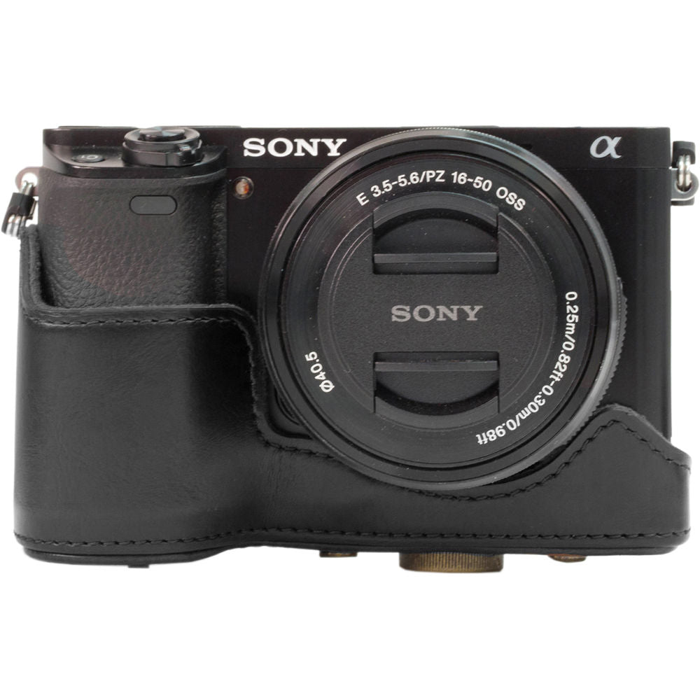 Funda a medida MegaGear Ever Ready para Sony A6000/A6300 con 16-50mm Lens (Negro) - puertos y conexiones