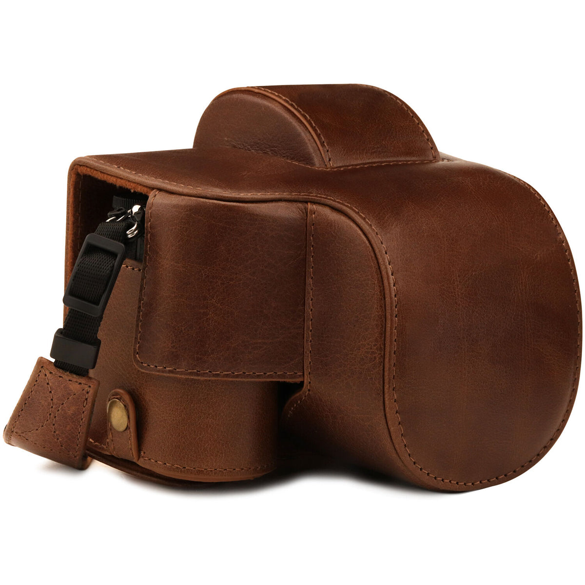 Funda a medida MegaGear Ever Ready Top Grain Leather para Nikon Z 50 con 16-50mm Lens (Brown) - vista principal
