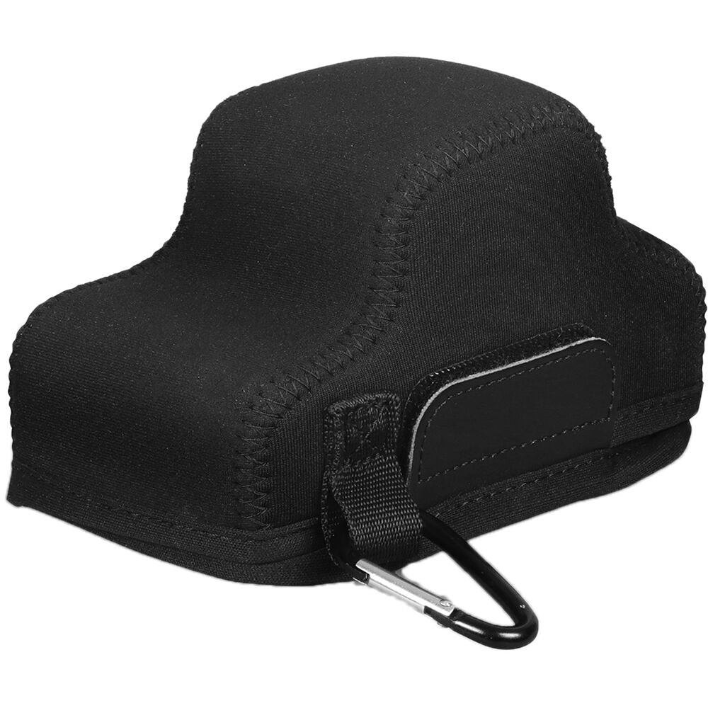 Funda a medida MegaGear Ultralight neopreno para FUJIFILM X-E4 con XF 27mm f/2.8 R WR Lens (Negro) - vista lateral
