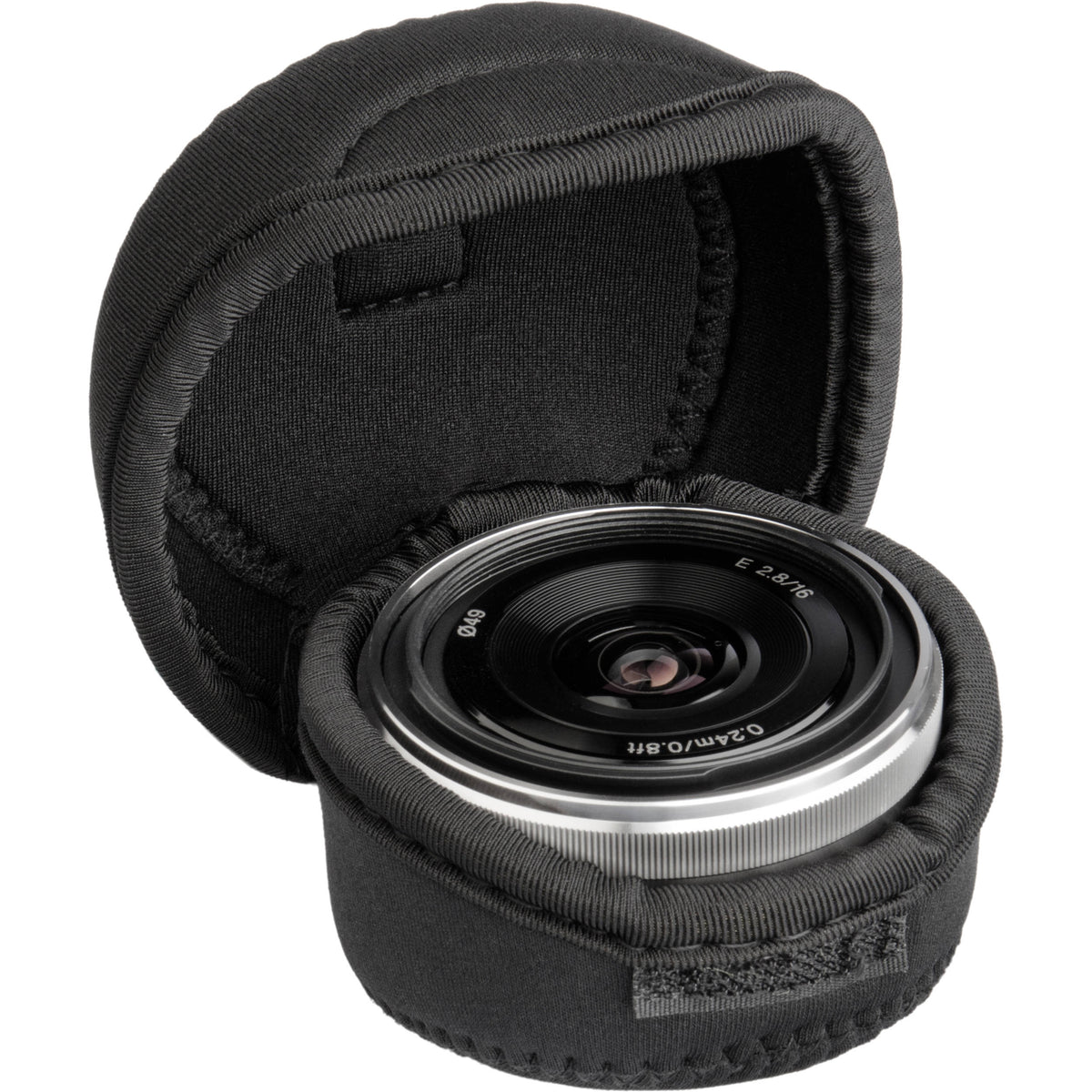 Funda para Lente Ruggard plegable neopreno (2.5 x 1.5", Negro) - vista trasera