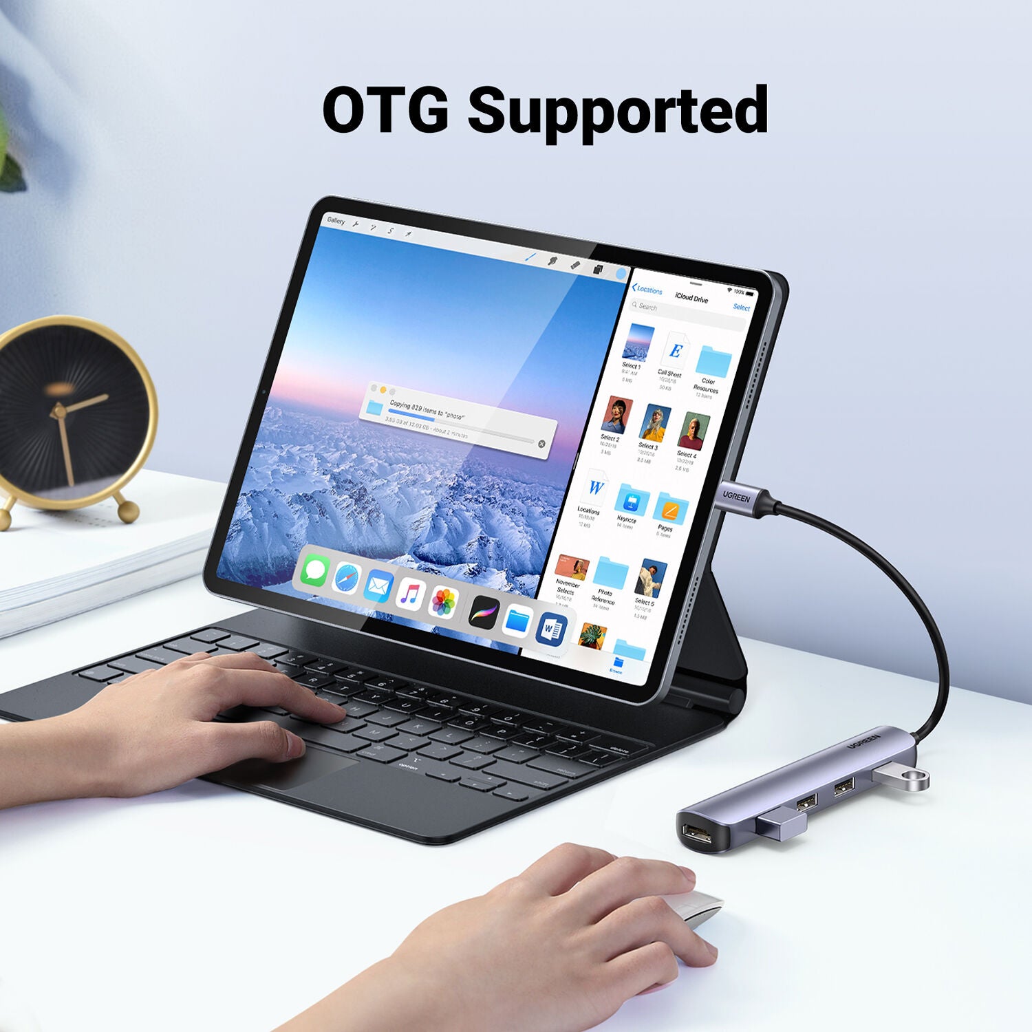 Hub USB UGREEN 5 en 1 USB-C con 4 Puertos USB-A y HDMI 4K - puertos y conexiones