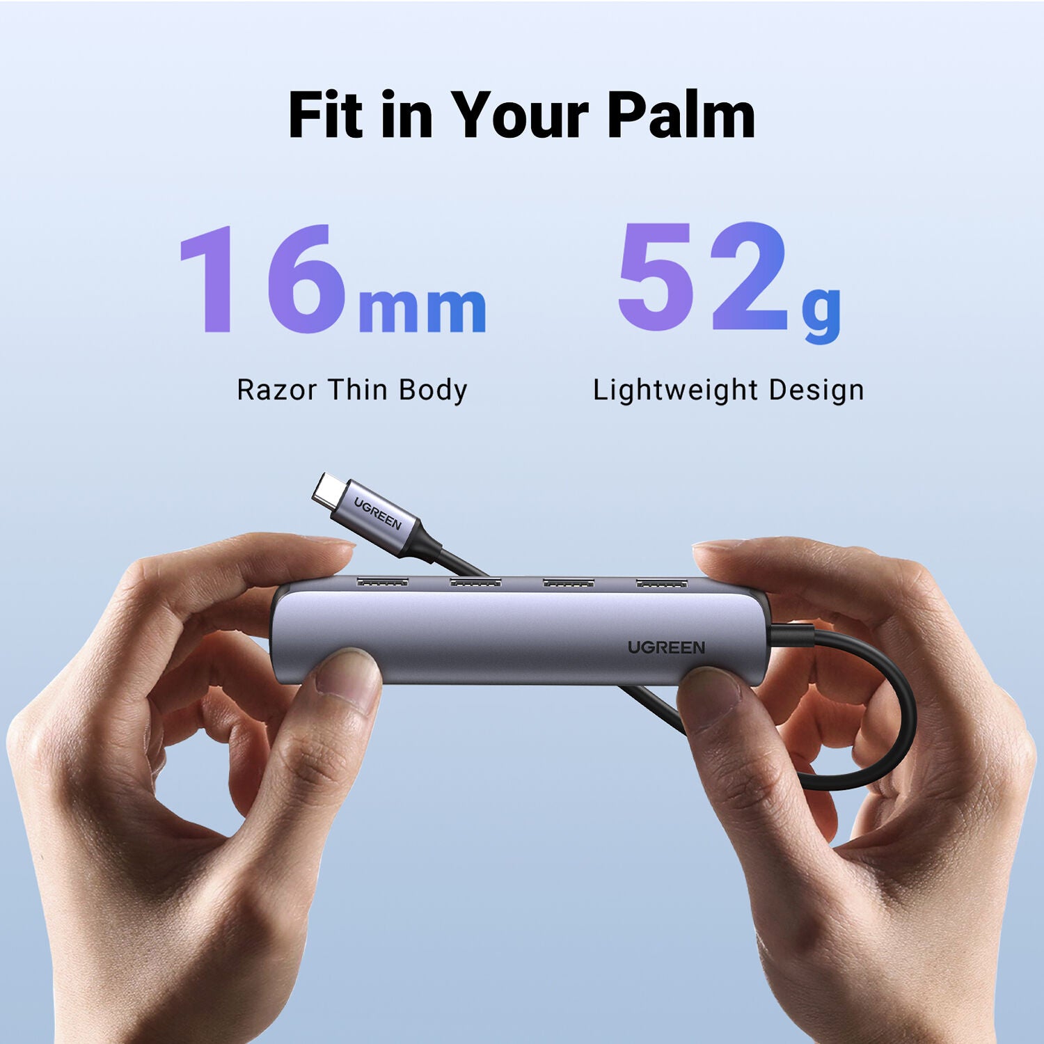 Hub USB UGREEN 5 en 1 USB-C con 4 Puertos USB-A y HDMI 4K - contenido de la caja