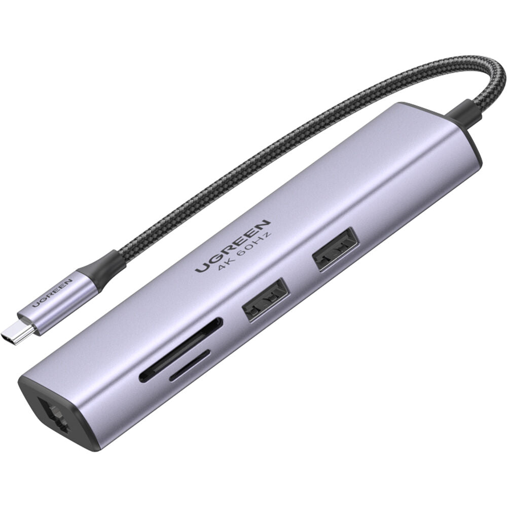 Hub USB UGREEN 7 en 1 USB-C con HDMI 4K, Ethernet y Lector SD - vista principal