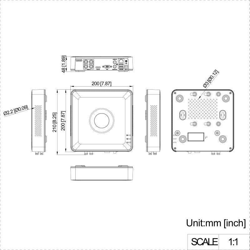 DVR Hikvision - 4 Canales TURBOHD - 1 Bahía de Disco Duro - H.265+ - Audio por Coaxitrion - IDS-7104HQHI-M1/S(C)