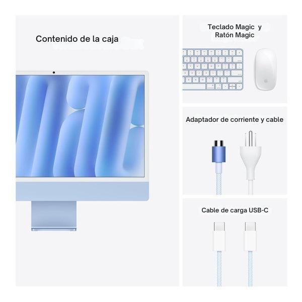 iMac 24" - Apple M4 10-Core CPU - 16GB RAM - 256GB SSD - 10-Core GPU - macOS - Blue - MWV13LL/A