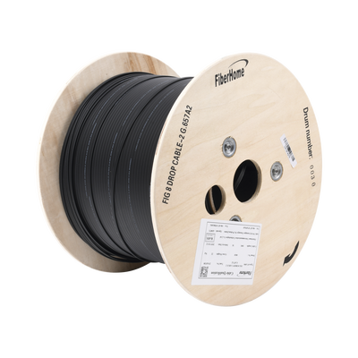Carrete de 1 km de Fibra Óptica Linkedpro By Fiberhome IC-FIG8A2-2C Monomodo 2 hilos Negro