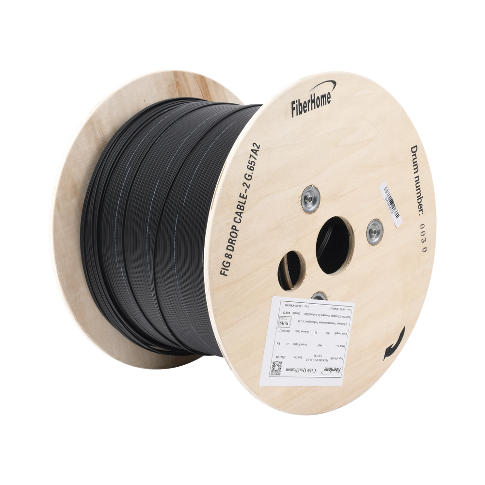 Carrete de 1 km de Fibra Óptica Linkedpro By Fiberhome IC-FIG8A2-2C Monomodo 2 hilos Negro