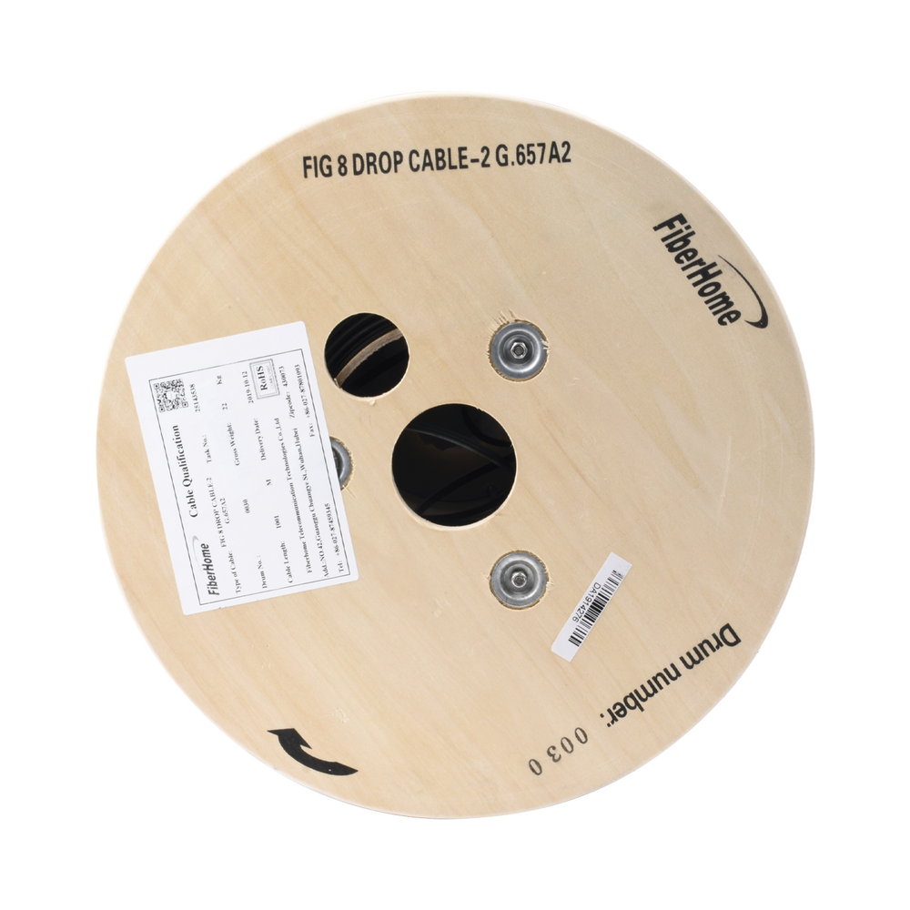 Carrete de 1 km de Fibra Óptica Linkedpro By Fiberhome IC-FIG8A2-2C Monomodo 2 hilos Negro