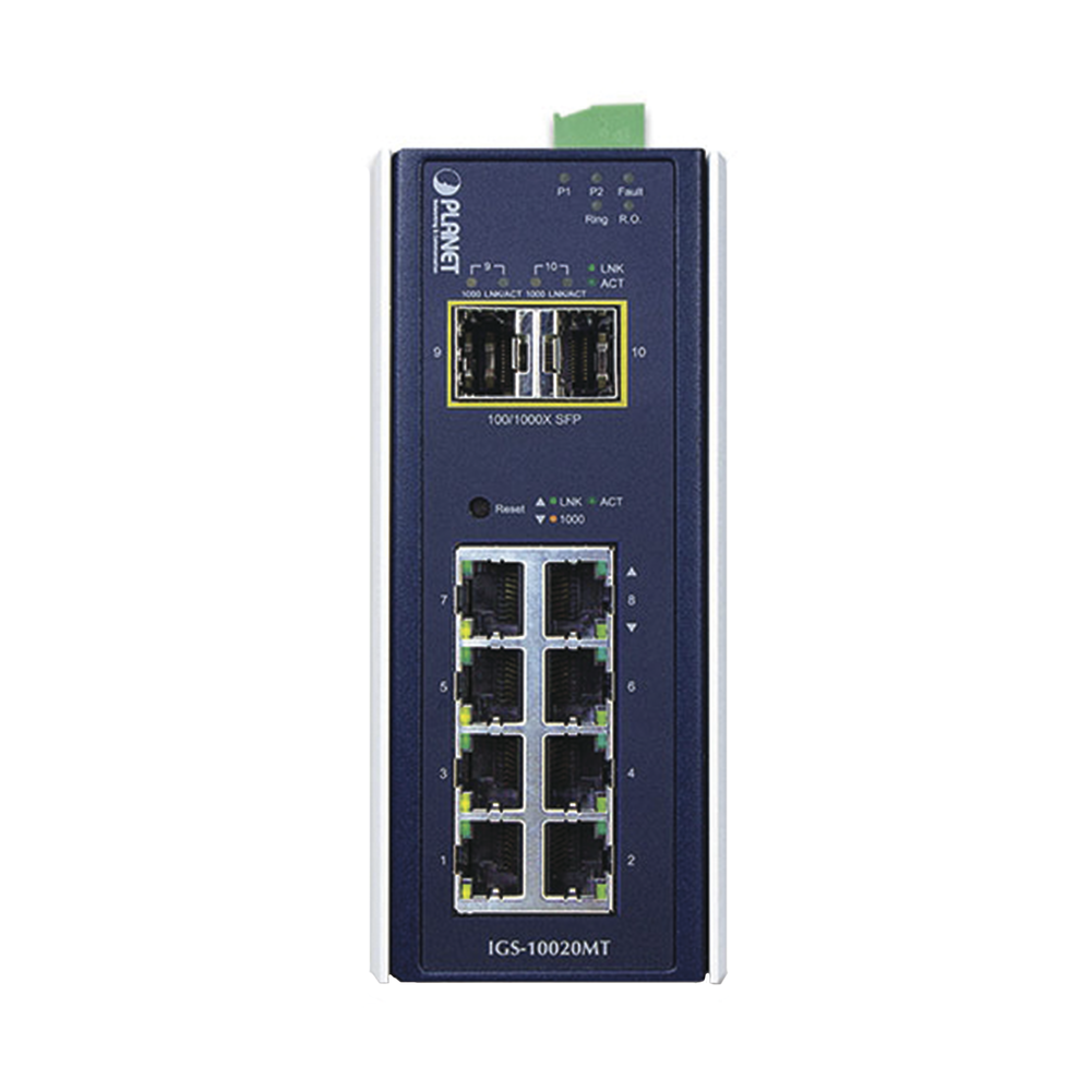 Switch Industrial Administrable Capa 2 Planet IGS-10020MT 8 puertos